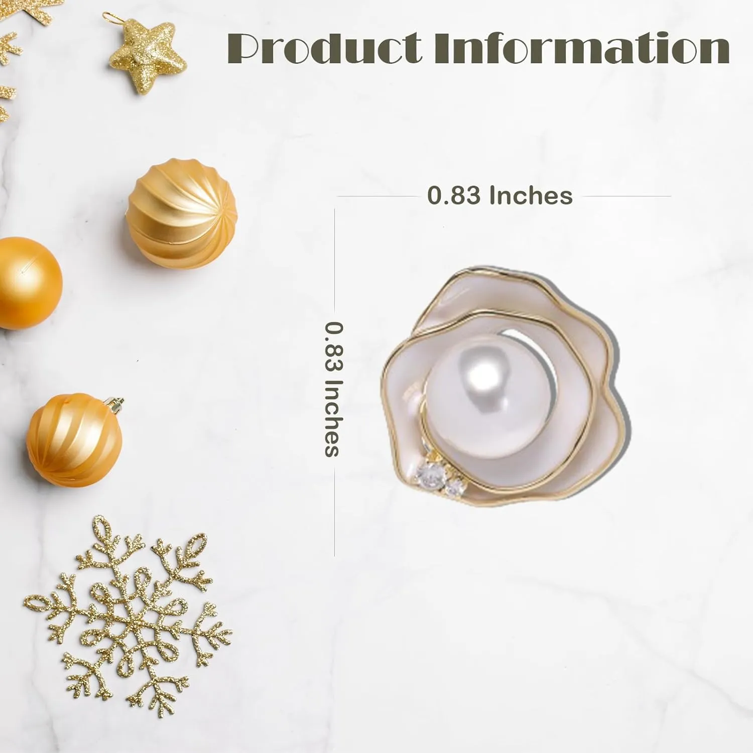 Pearl Flower Brooch for Women - Gold Plated Pearl Flower Pin Rhinestone Buttons Lapel Pin Jewelry - Valentine's Day Gift