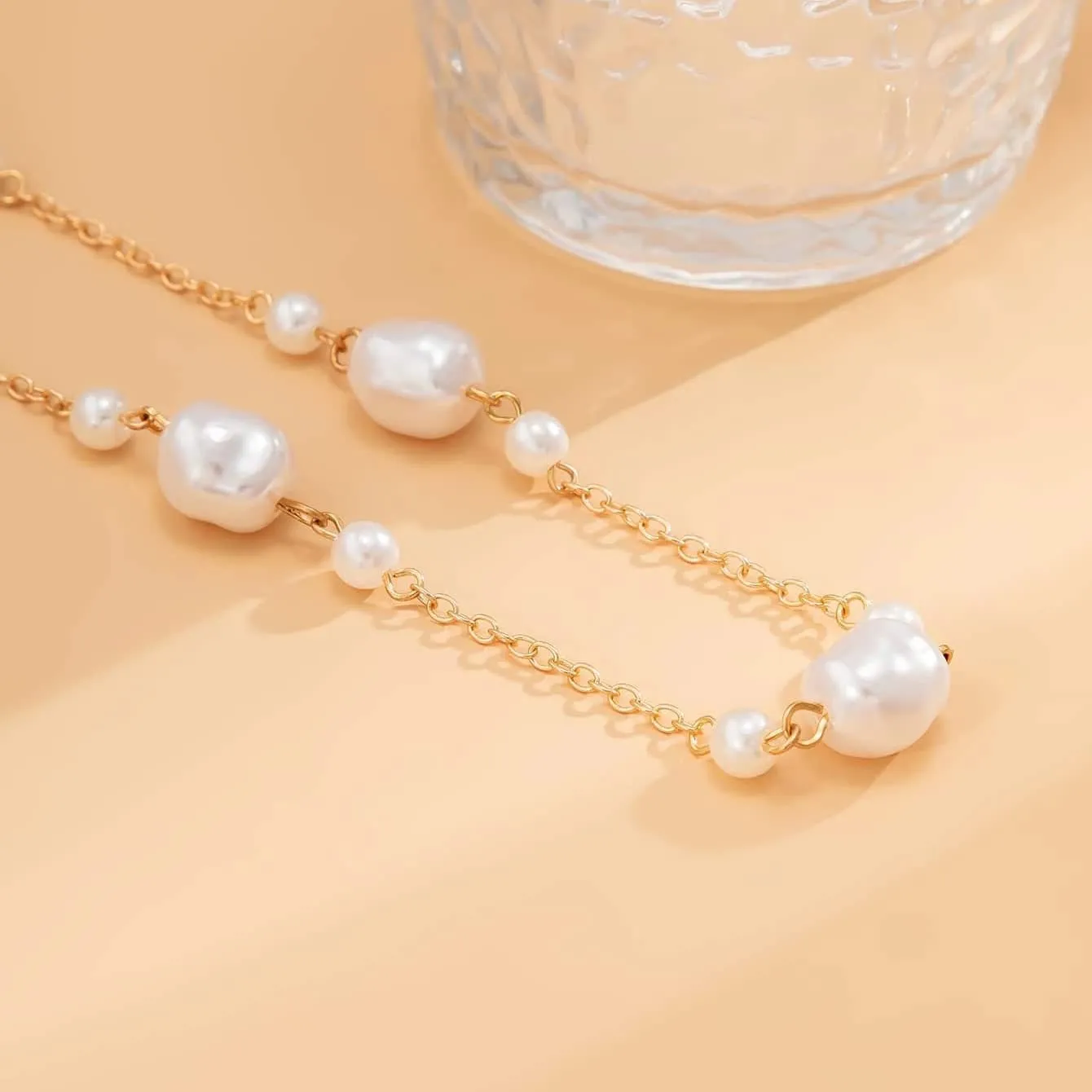 Pearl Waist Chains for Women Layered Gold Belly Beads Chain Beach Bikini Fashion Body Jewelry Accessories (G-Big Pearl Chain)