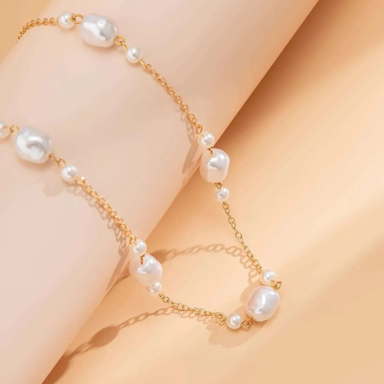 Pearl Waist Chains for Women Layered Gold Belly Beads Chain Beach Bikini Fashion Body Jewelry Accessories (G-Big Pearl Chain)
