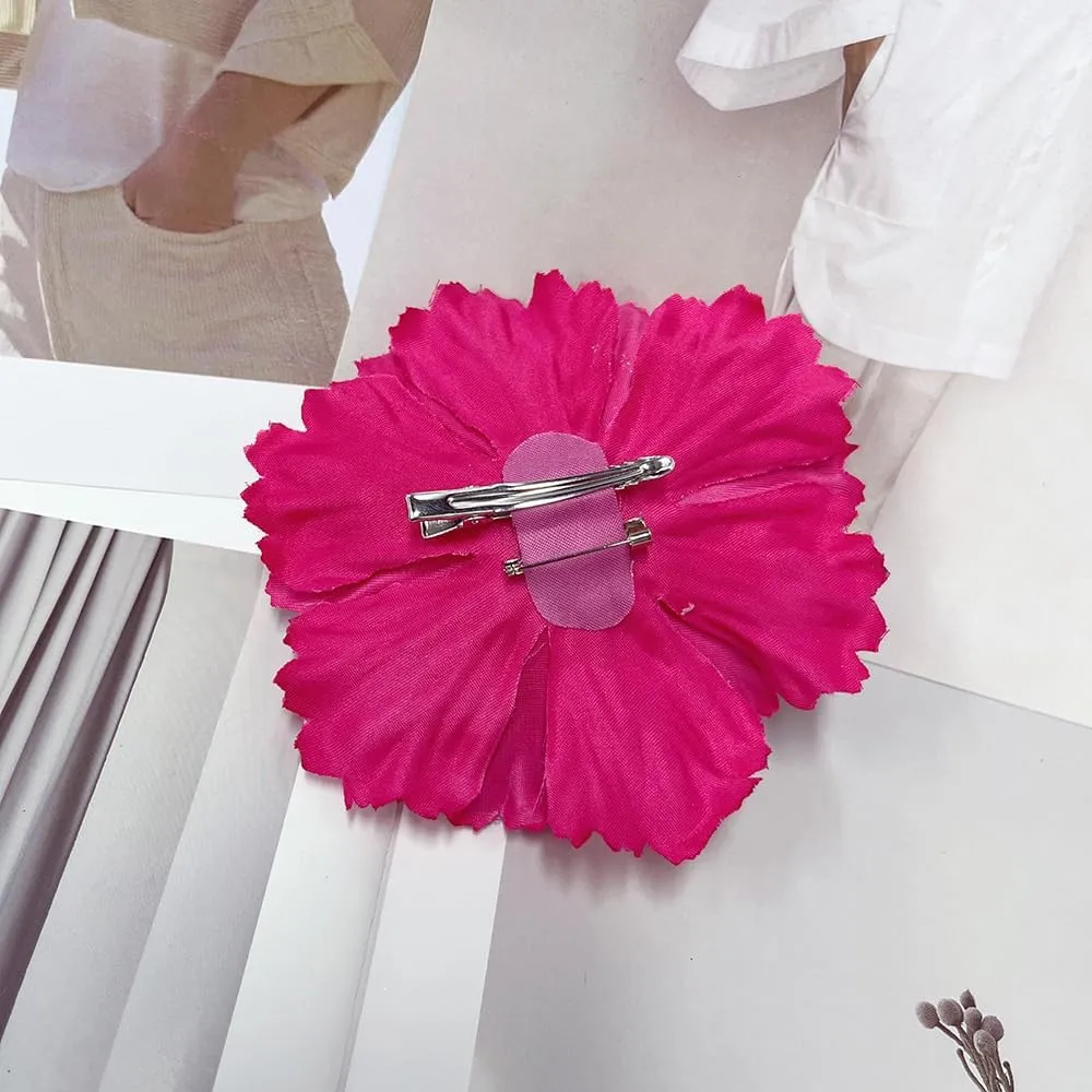 Peony Fabric Flower Brooches Oversize Lapel Pins Extra Big Brooch Delicate Dancing Party Prom Wedding Charm Banquet Dress Suit Guest Corsage Accessories Gifts Dancer Large Hairpin Clip 110mm
