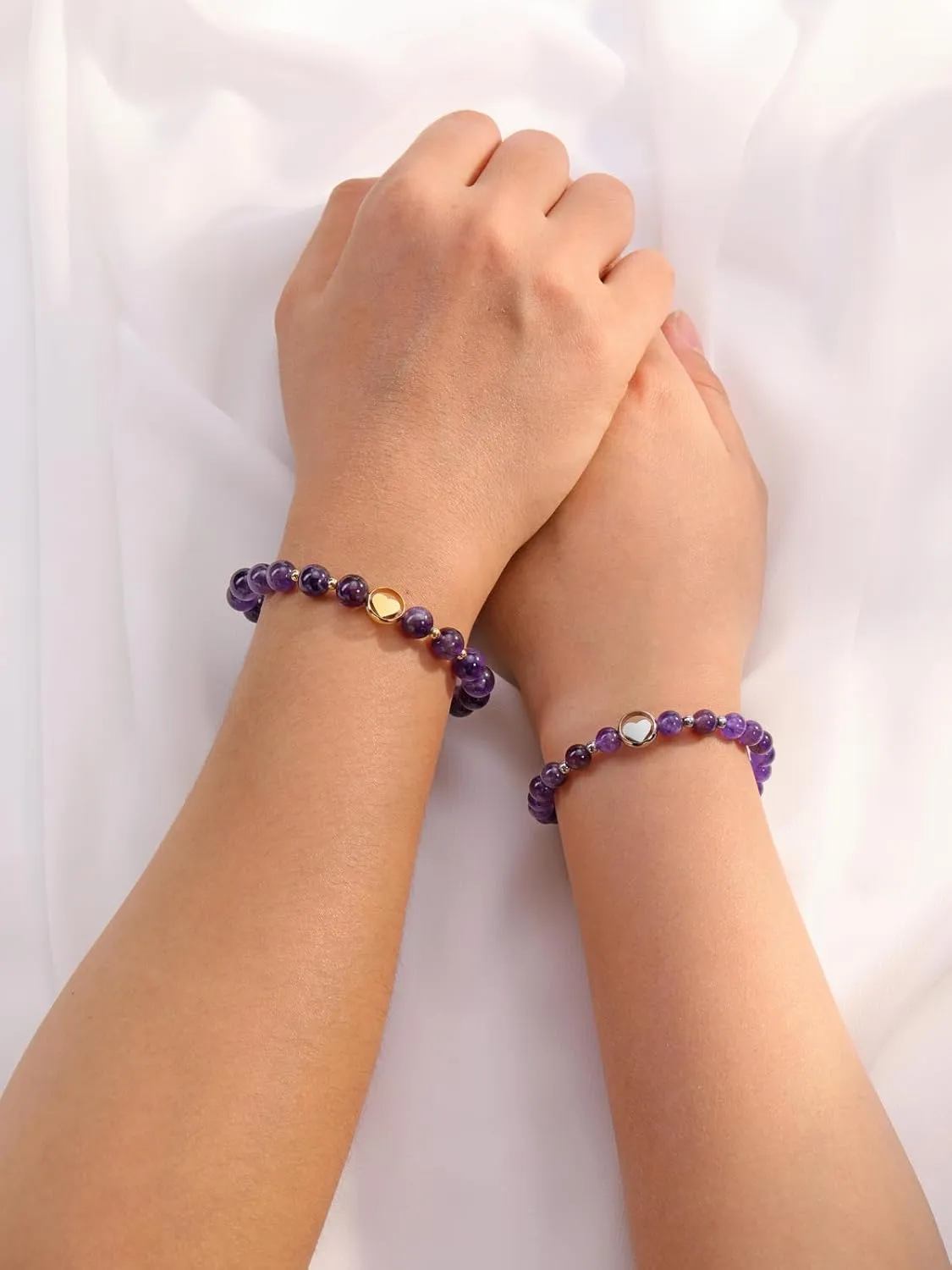 PESOENTH Mother Daughter Bracelets Mom and Daughter Mothers Day Jewelry Gifts,Crystal Heart Mother Daughter Matching Bracelets Gifts for Mom from Daughter