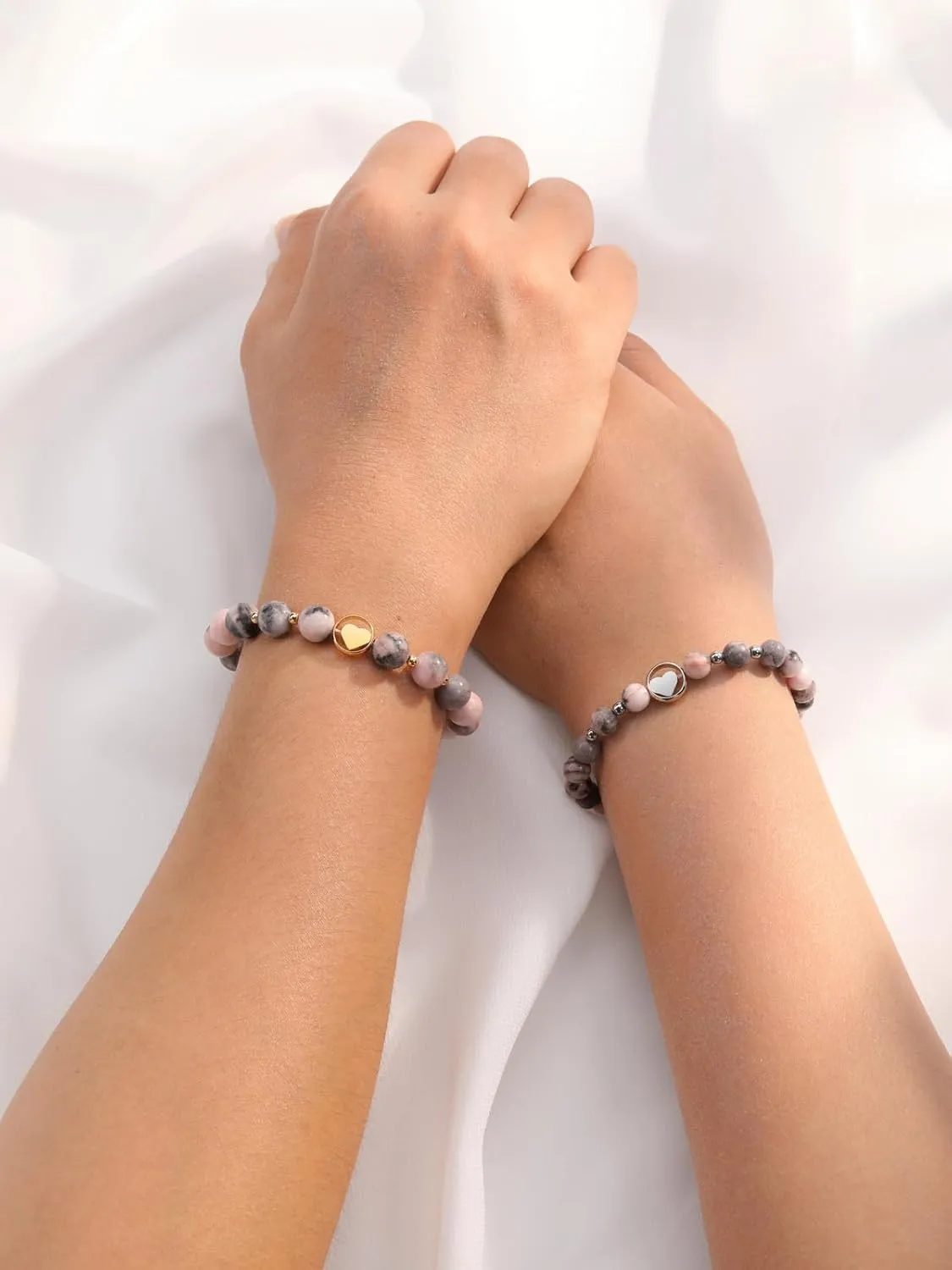 PESOENTH Mother Daughter Bracelets Mom and Daughter Mothers Day Jewelry Gifts,Crystal Heart Mother Daughter Matching Bracelets Gifts for Mom from Daughter