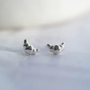 Petite Croissant Stud Earrings in Sterling Silver