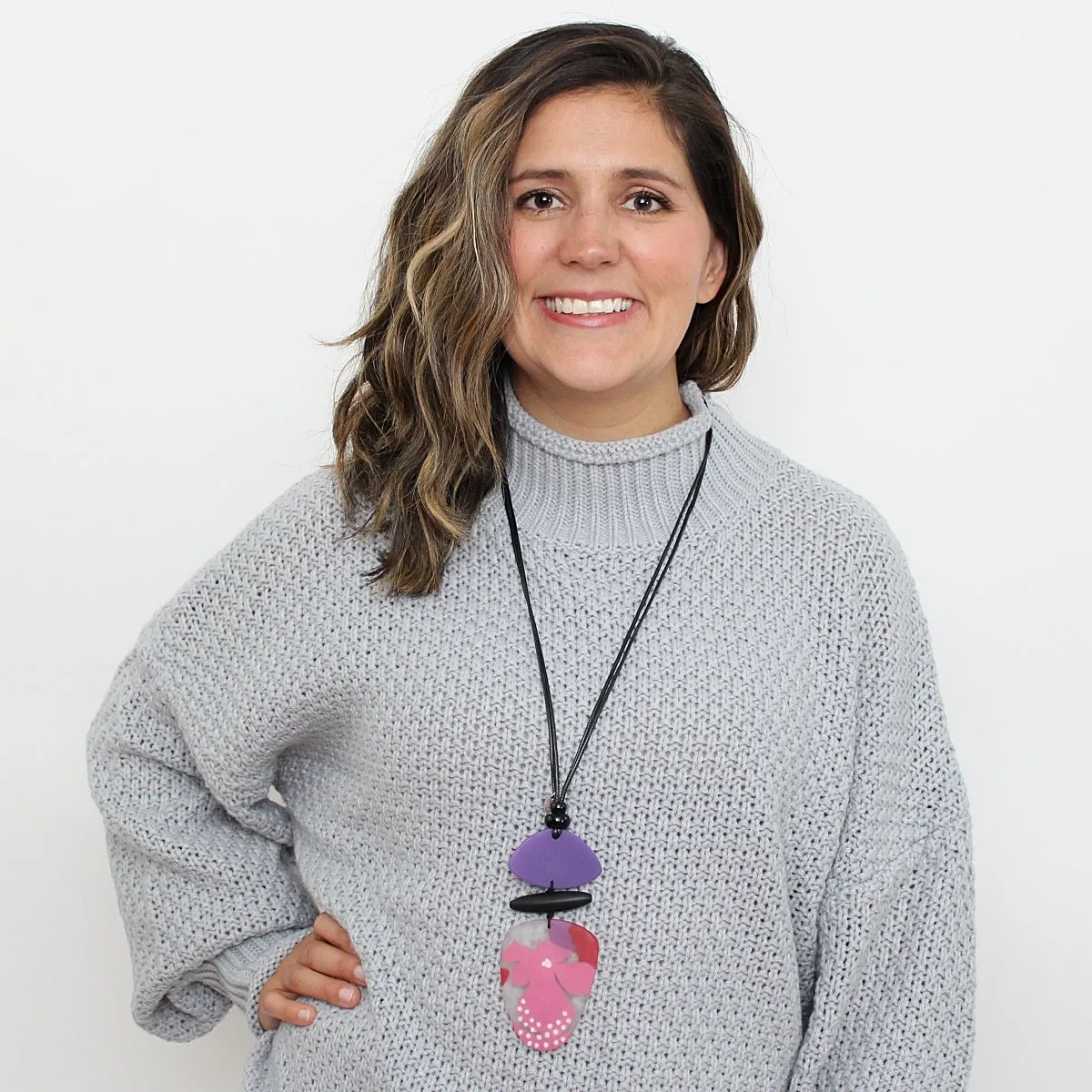 Pink and Purple Sia Pendant