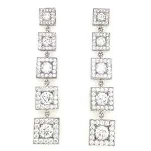 Platinum Natural Diamond Hopscotch Earrings