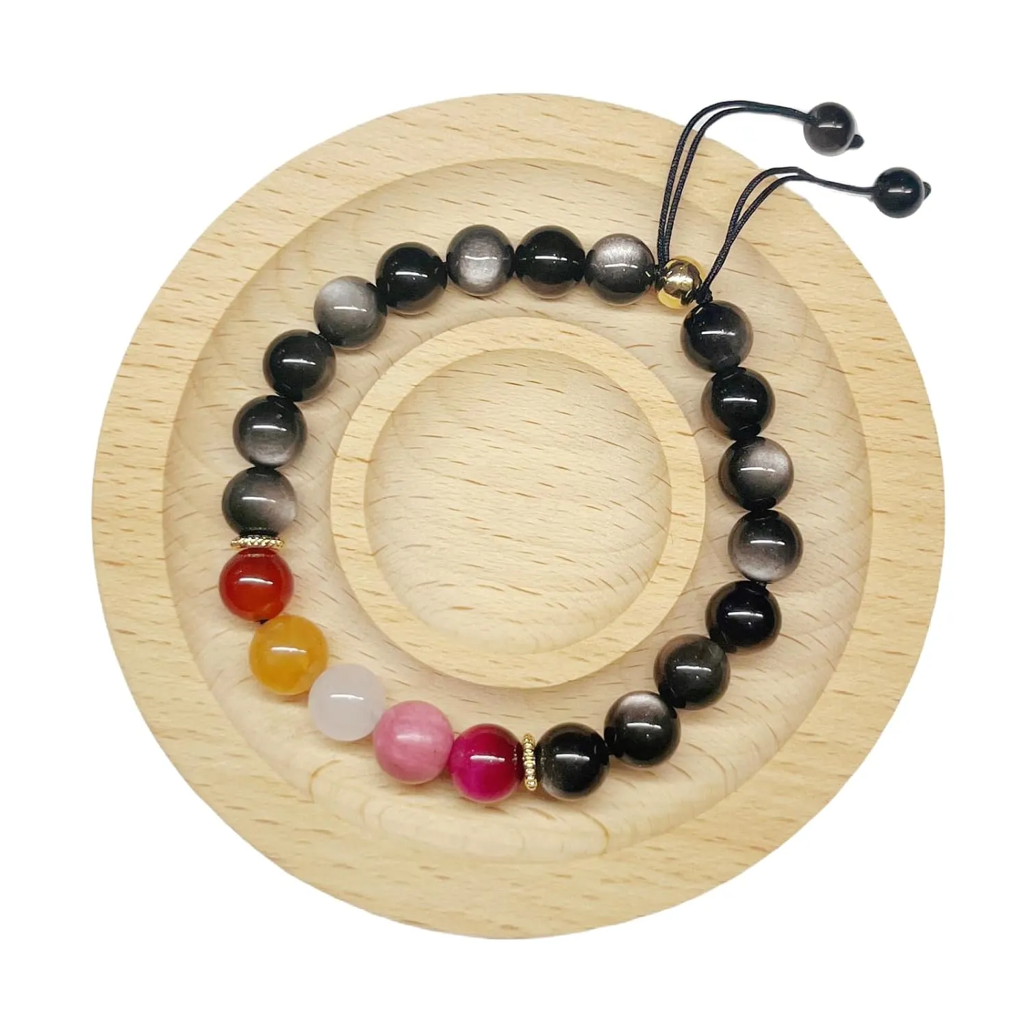 Pride Bracelets, WLW Lesbian Pride Bracelet for WLW Lesbian Pride Stuff Accessories Decoration Present (Real Natural Stone, Adjustable Size)
