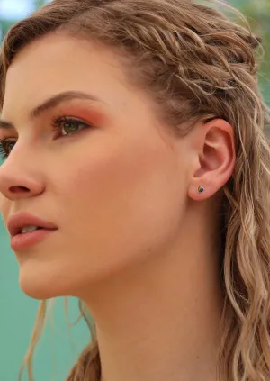 Rainbow Heart Silver Studs