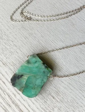 Raw Emerald Necklace