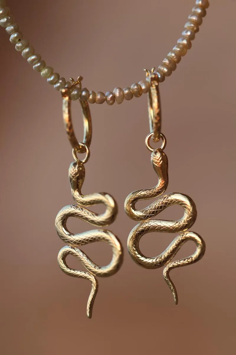 Rebirth Serpent 14K Gold Vermeil Hoops