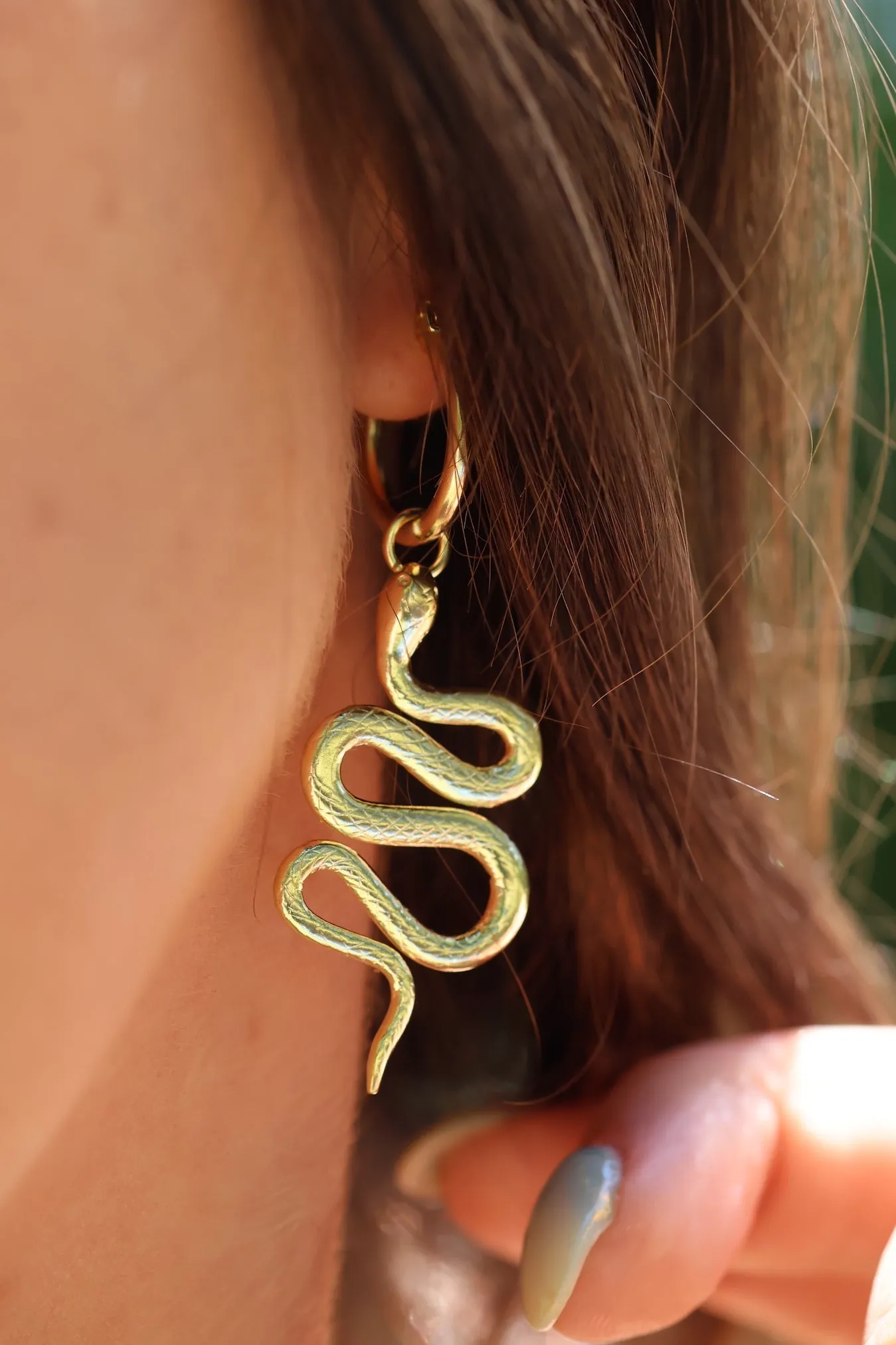 Rebirth Serpent 14K Gold Vermeil Hoops