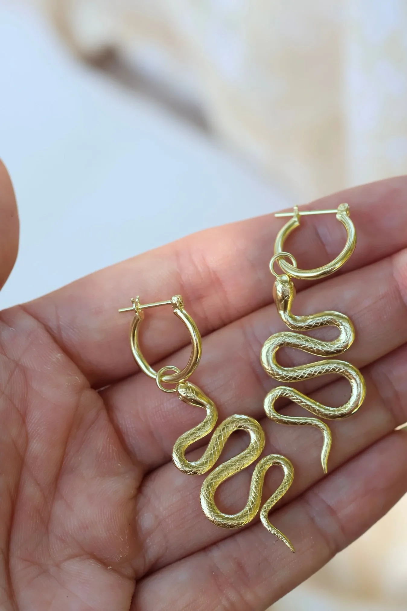 Rebirth Serpent 14K Gold Vermeil Hoops
