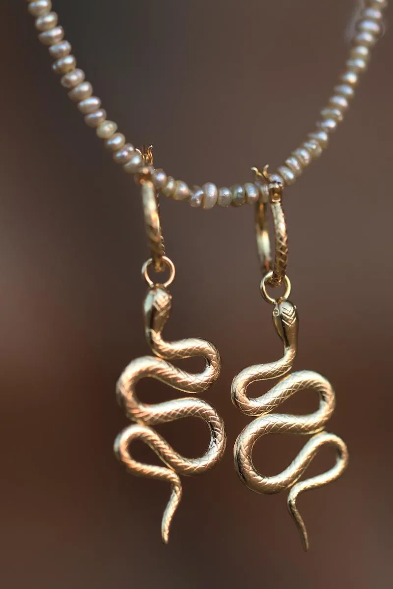 Rebirth Serpent 14K Gold Vermeil Hoops