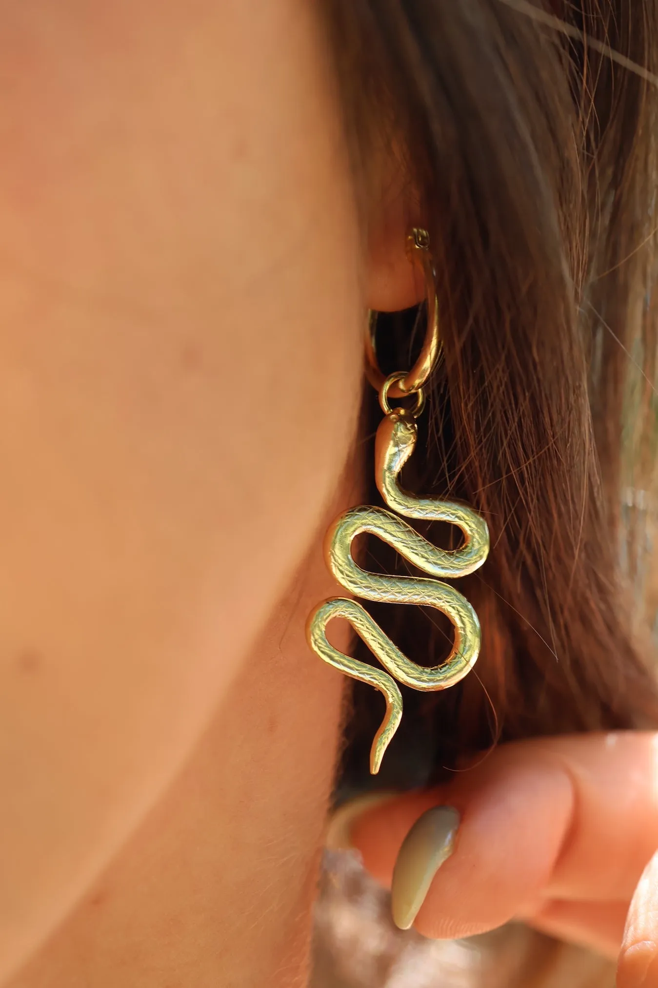 Rebirth Serpent 14K Gold Vermeil Hoops