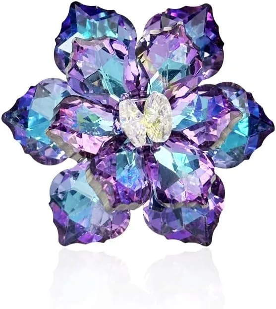 Red Brooches for Women Rhinestone Sunflower Brooch Pin Purple/Blue Flower Brooch Big Flower Brooc Marquise Wreath Brooches Jewelry
