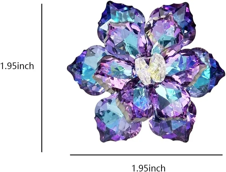 Red Brooches for Women Rhinestone Sunflower Brooch Pin Purple/Blue Flower Brooch Big Flower Brooc Marquise Wreath Brooches Jewelry