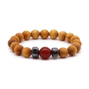 Red Jasper Gemstone Cedarwood Bracelet - Root Chakra