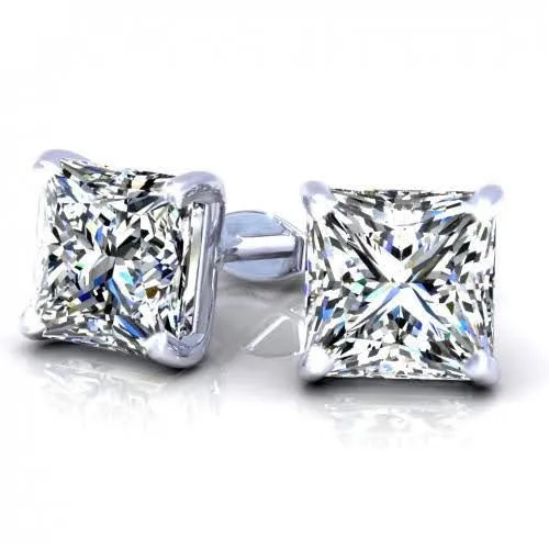 Reduced 0.25CT Round Cut Diamond Stud Earrings in 14KT White Gold