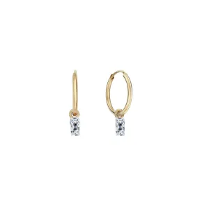 Rising Star Baguette Diamond Huggie Hoops