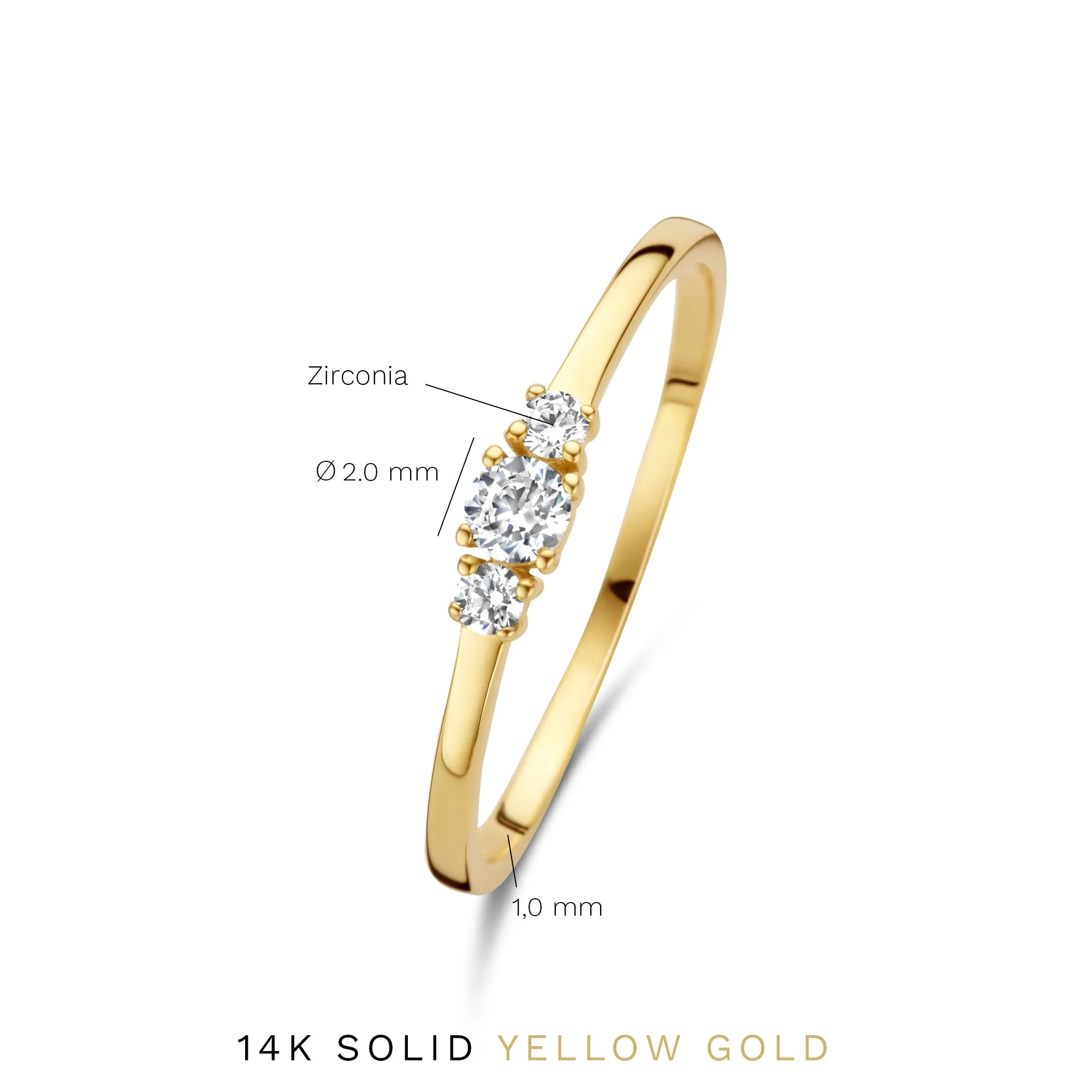 Rivoli Esmée 14 karat gold ring with zirconia stones