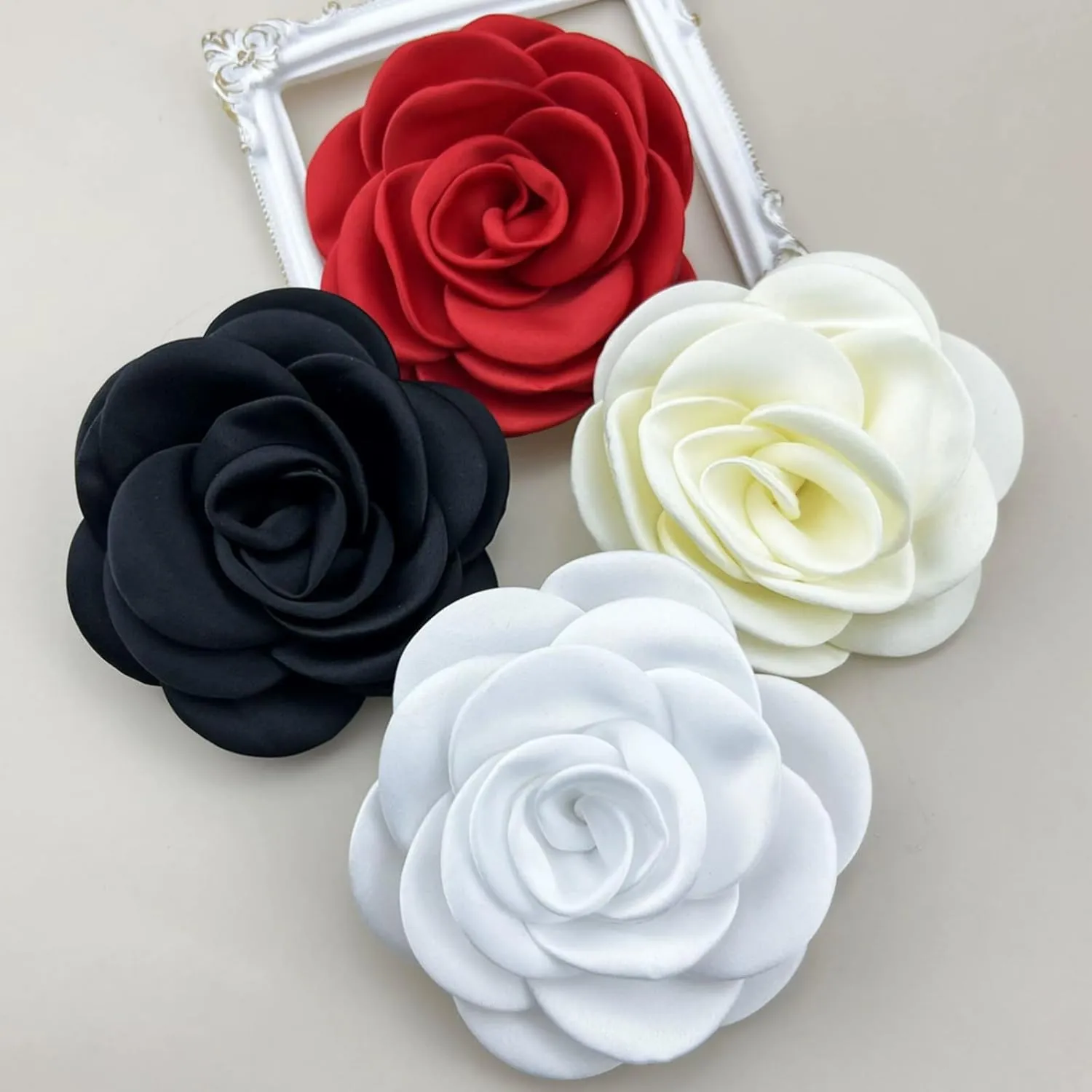 Rose Brooches Flower Lapel Pins Hair Clip Wedding Party Dance Banquet Dress Suit Clothes Accessories Jewelry Gifts