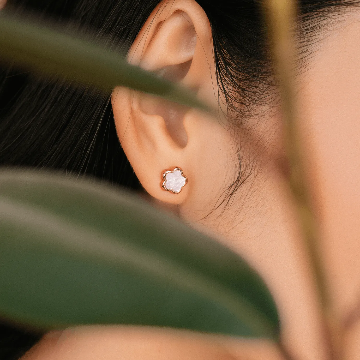 Rose Gold Cerise Studs