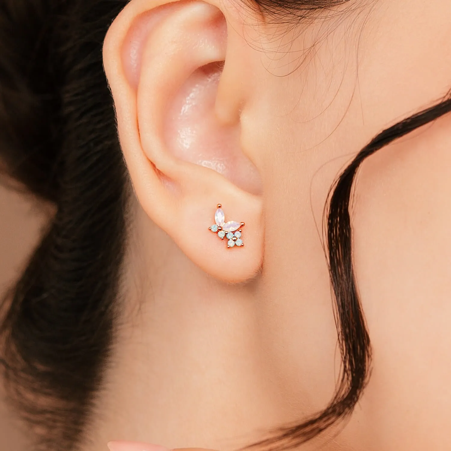 Rose Gold Cho Butterfly Studs
