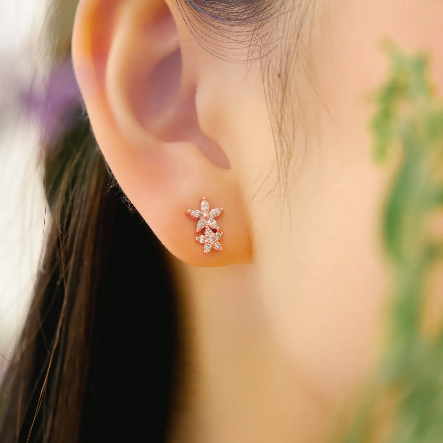 Rose Gold Iris Studs