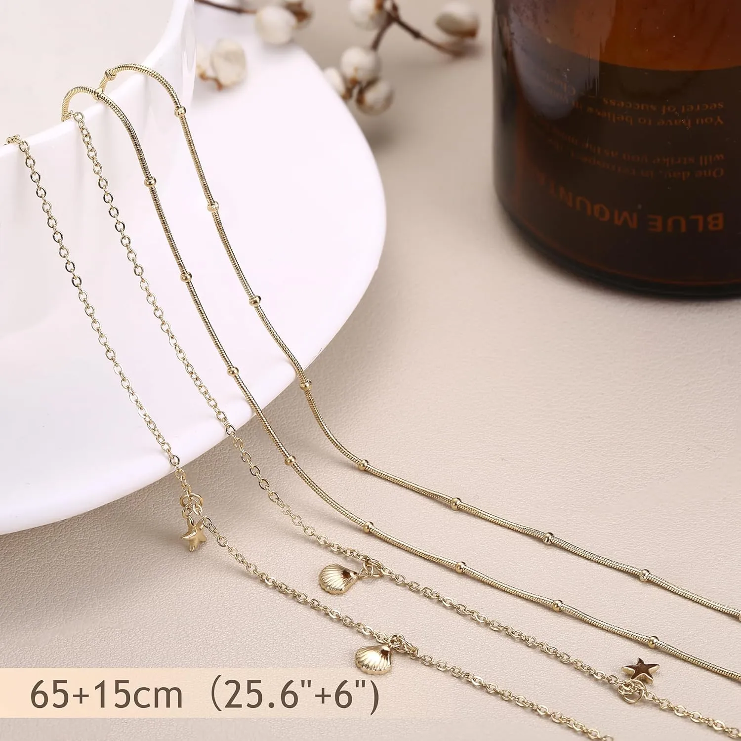 Sanfenly Gold Belly Chains Waist Chains for Women Waterproof Stainless Steel Pearl Beaded Seashell Starfish Body Chain Belly Necklace Bracelet Stomach Jewelry Chain 26"-43"