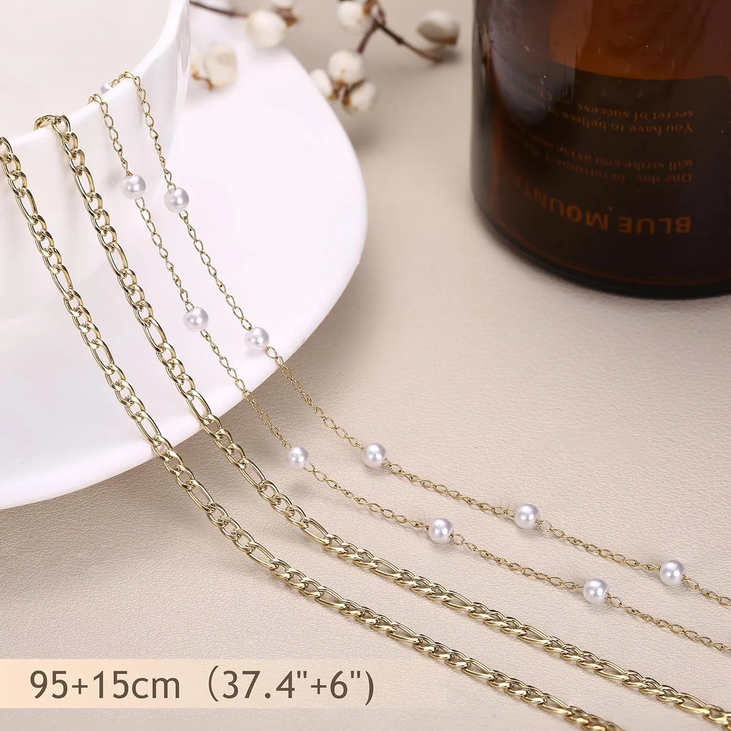 Sanfenly Gold Belly Chains Waist Chains for Women Waterproof Stainless Steel Pearl Beaded Seashell Starfish Body Chain Belly Necklace Bracelet Stomach Jewelry Chain 26"-43"