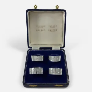 Set of Four Sterling Silver Napkin Rings - Garrard & Co - 1968