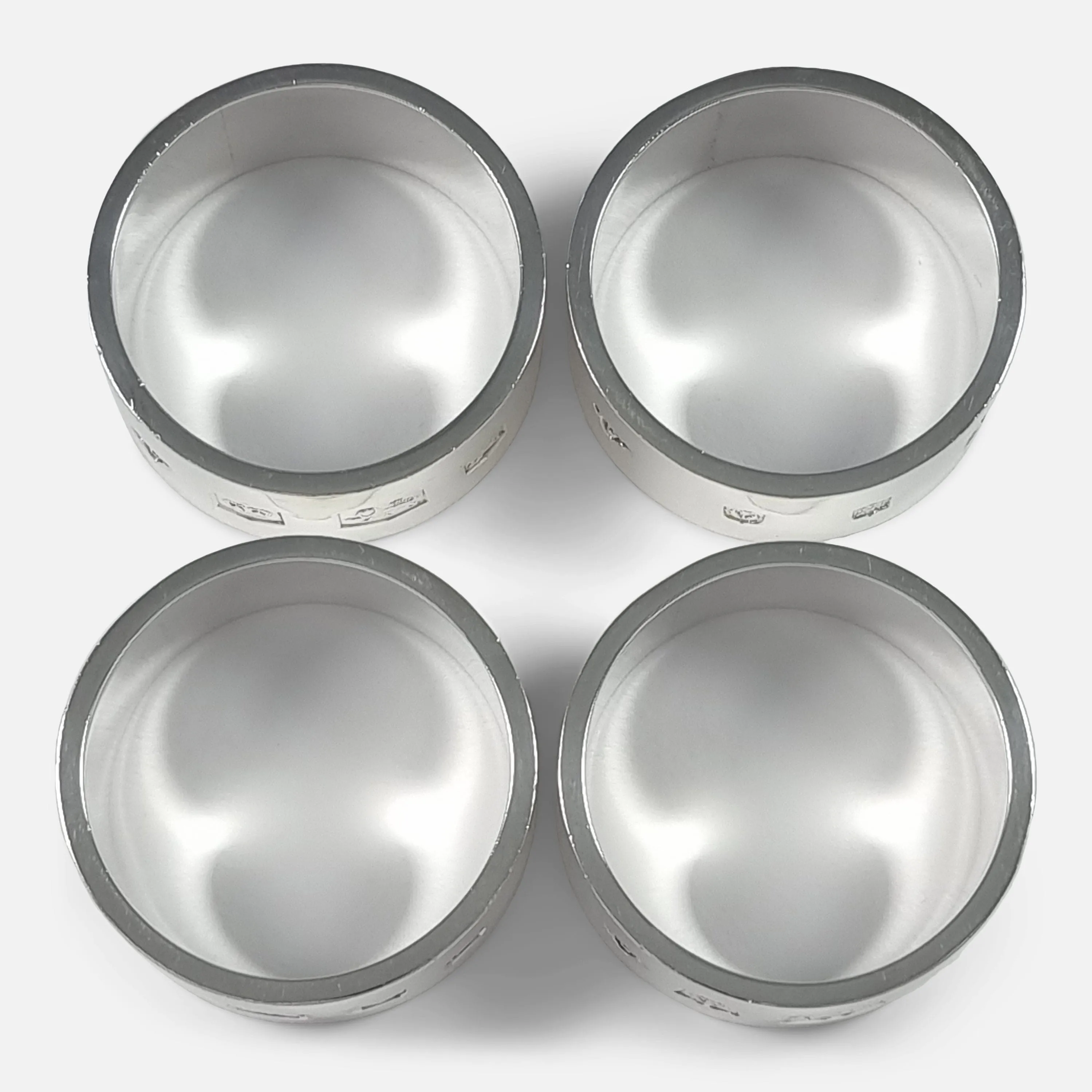 Set of Four Sterling Silver Napkin Rings - Garrard & Co - 1968