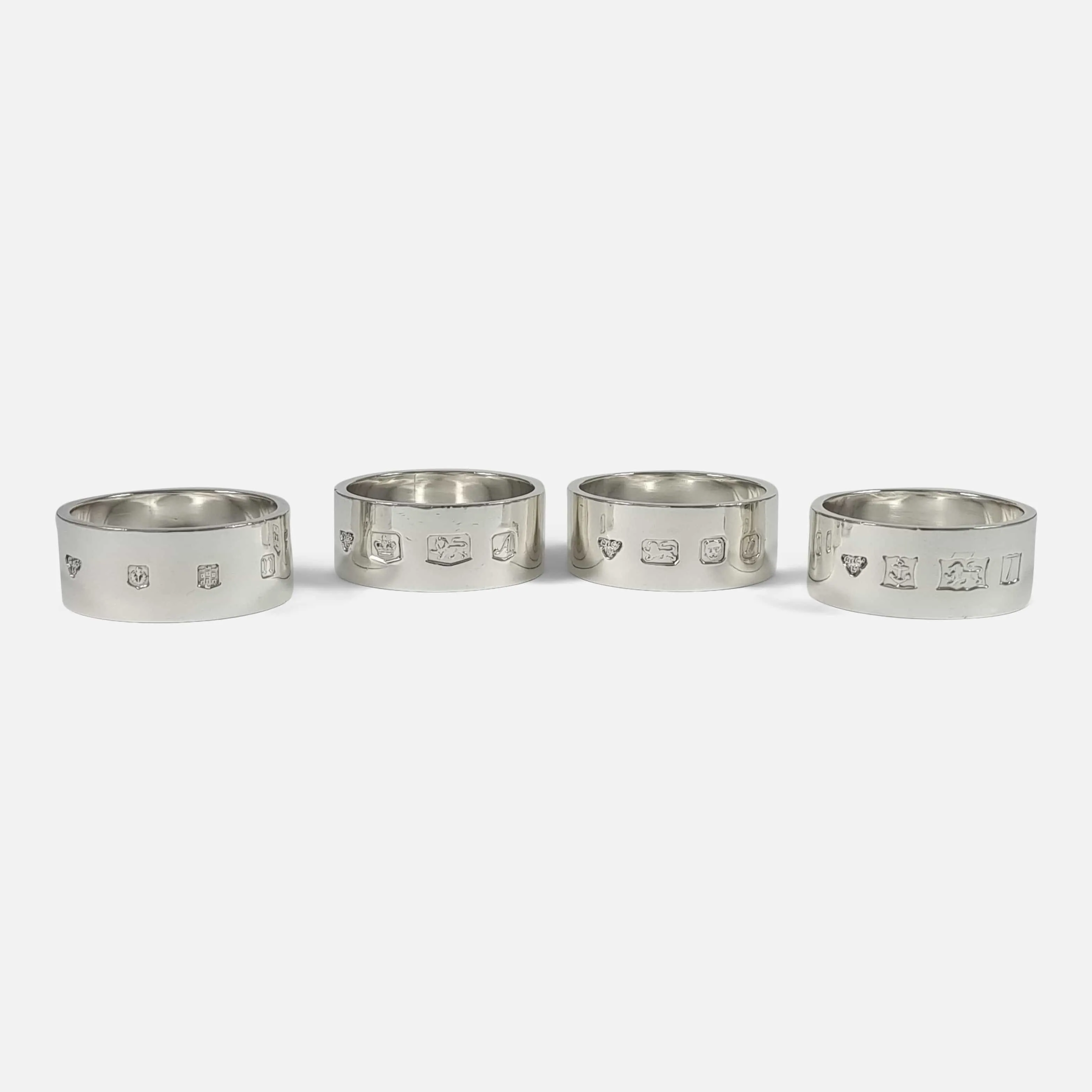 Set of Four Sterling Silver Napkin Rings - Garrard & Co - 1968