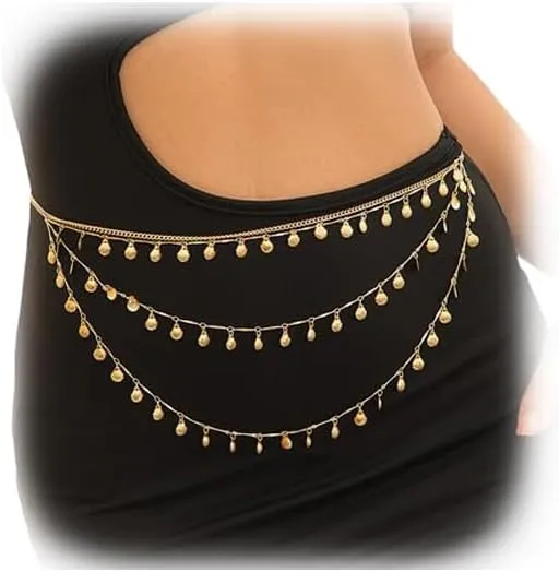Sexy Multi-layer Shell Pendant Tassel Waist Chain Belt Bikini Shell Belly Chains Necklace Summer Beach Metal Body Chain Waist Body Jewelry for Women