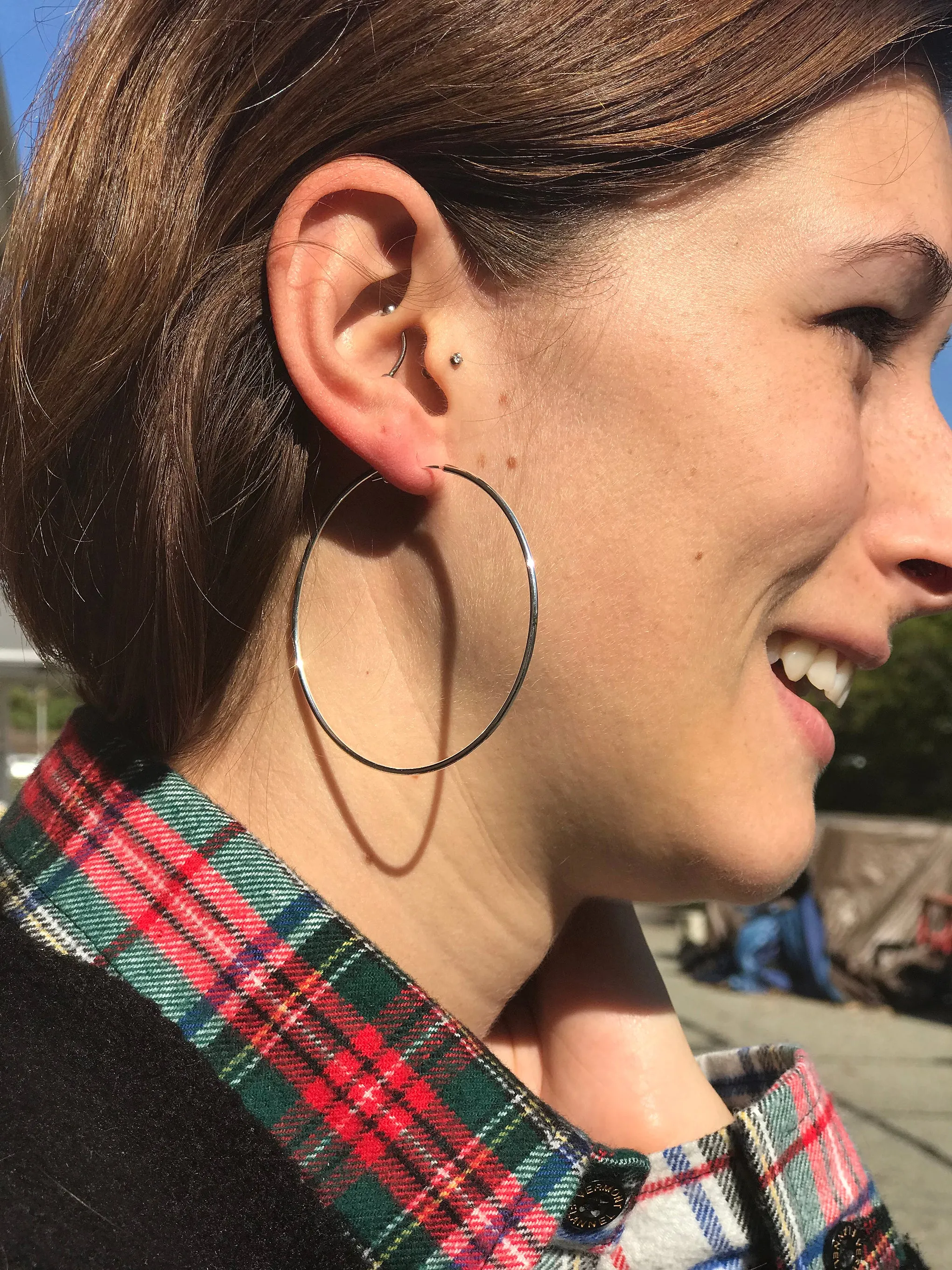 Sheila Fajl Lisa Featherweight Hoop Earrings in Polished Silver