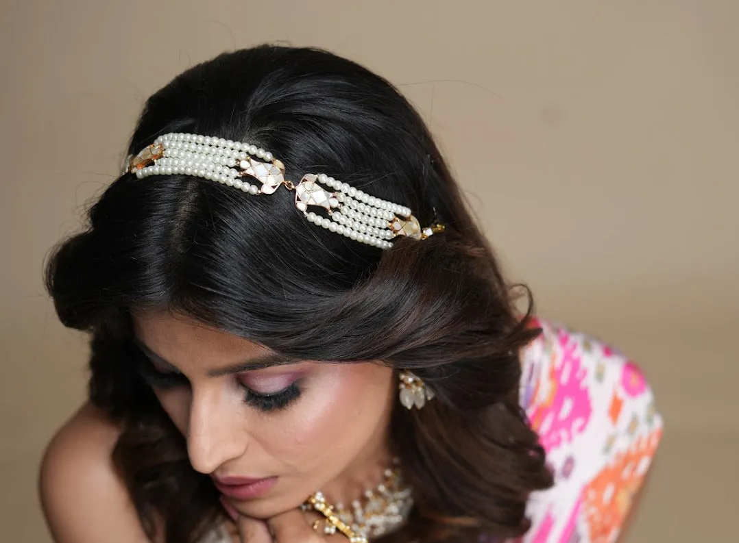 Shell Pearl White Sheeshpatti - Headgear