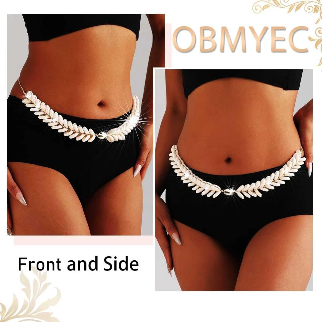 Shell Waist Chains for Women Gold Starfish Belly Chain Jewelry Boho Layered Body Chain for Waist Adjustable Bikini Waist Jewelry Accessories