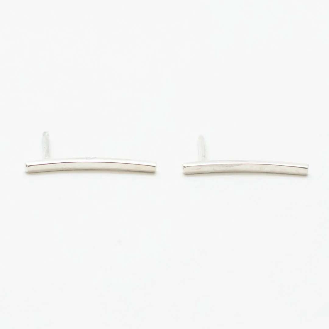 Silver Curved Bar Studs