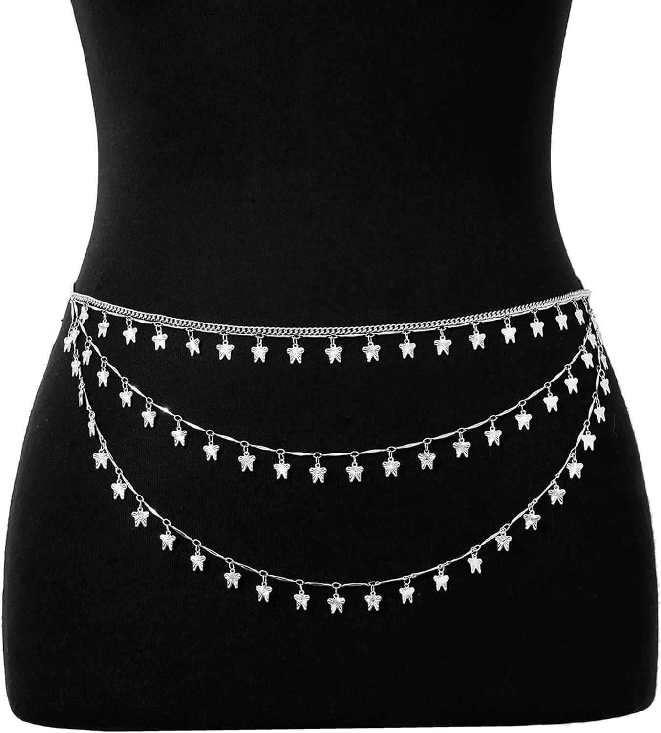 Simple Bikini Bead Waist Chain for Women Sexy Metal Shell Tassel Belly Body Chains Summer Beach Butterfly Waist Body Accessories Jewelry