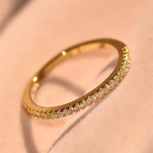 Simple Eternity Band ring 925 Sterling silver AAAAA Zircon cz Wedding Band Rings for women Bridal Statement Party Jewelry