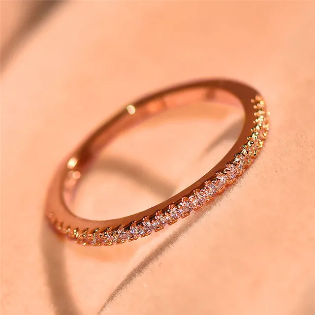 Simple Eternity Band ring 925 Sterling silver AAAAA Zircon cz Wedding Band Rings for women Bridal Statement Party Jewelry