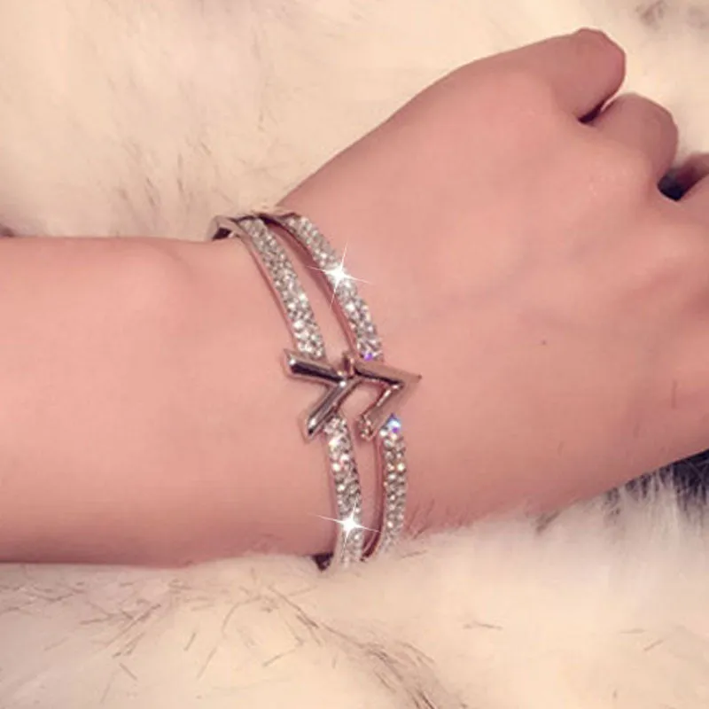 Simple Micro Inlaid Diamond Word Bracelets