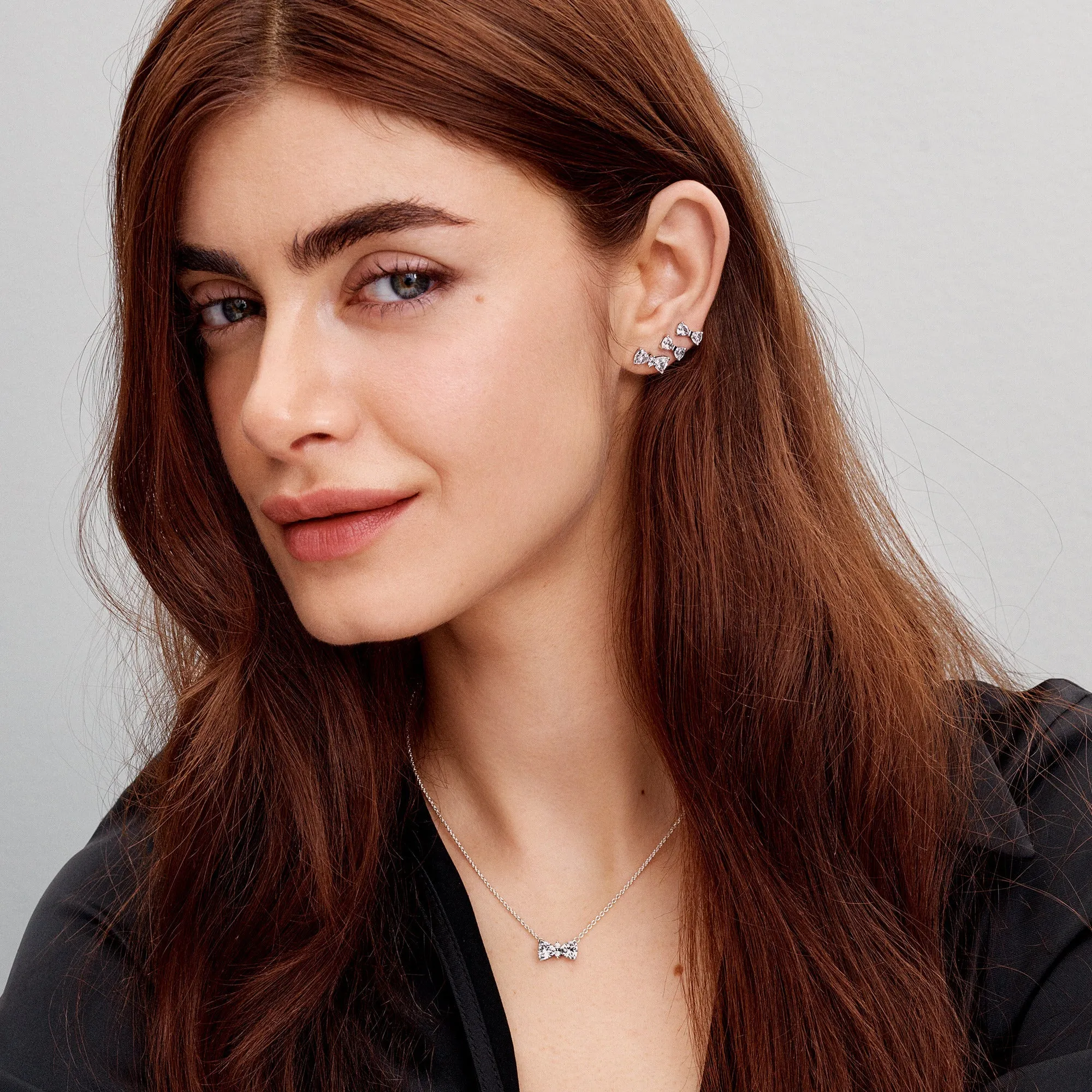 Sparkling Small Bow Stud Earrings