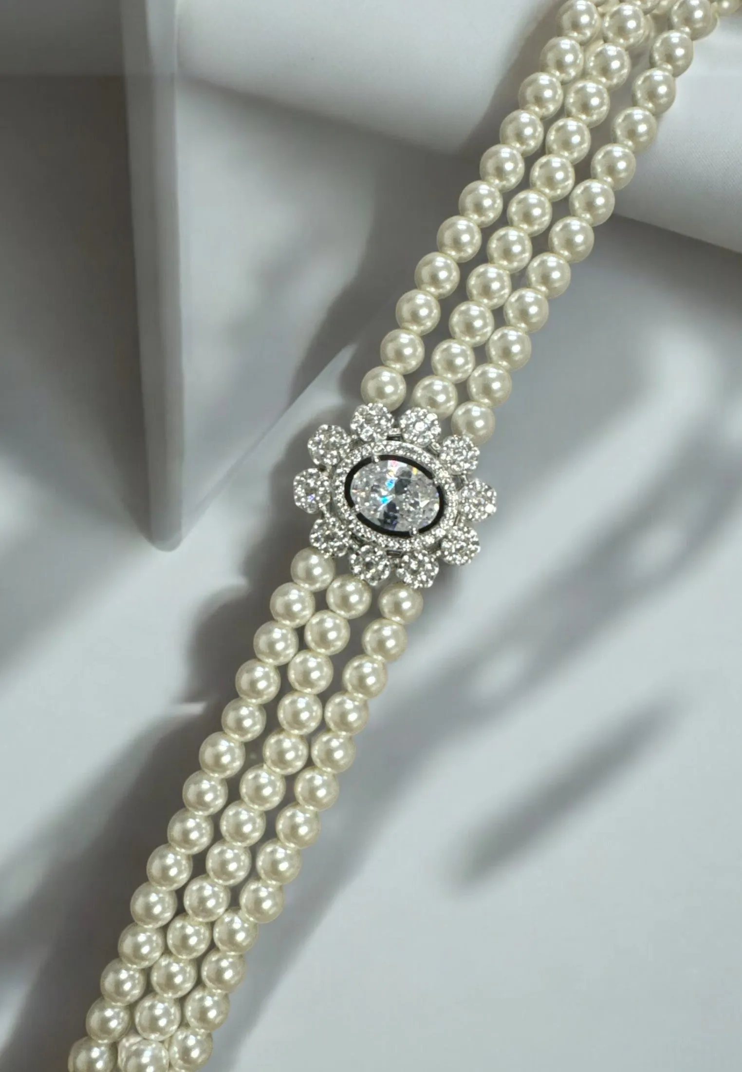 Spencer Pearl Strand Bracelet Silver