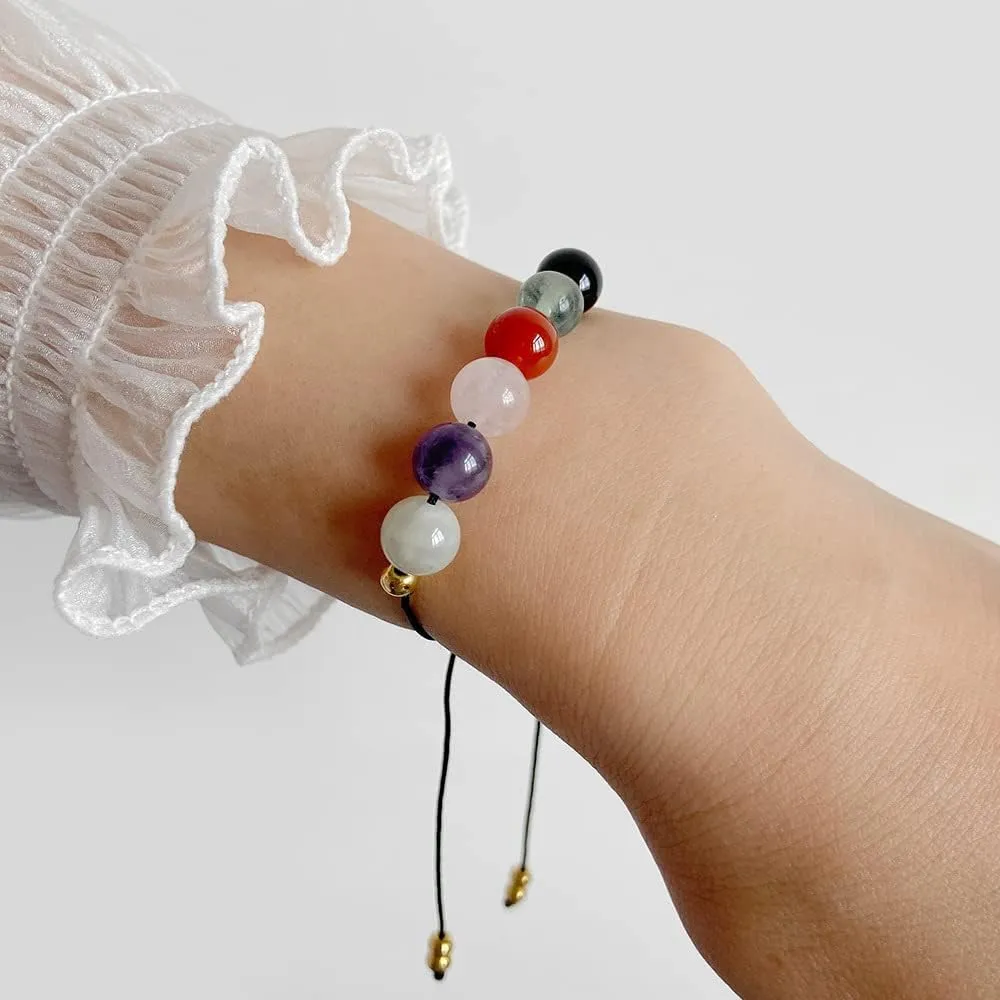 Spiritual Crystal Bracelet for Women Men Chakra Crystals and Healing Stones Bracelets With Meaning Cards Natural Healing Crystal Beads 7 Chakra Bracelets