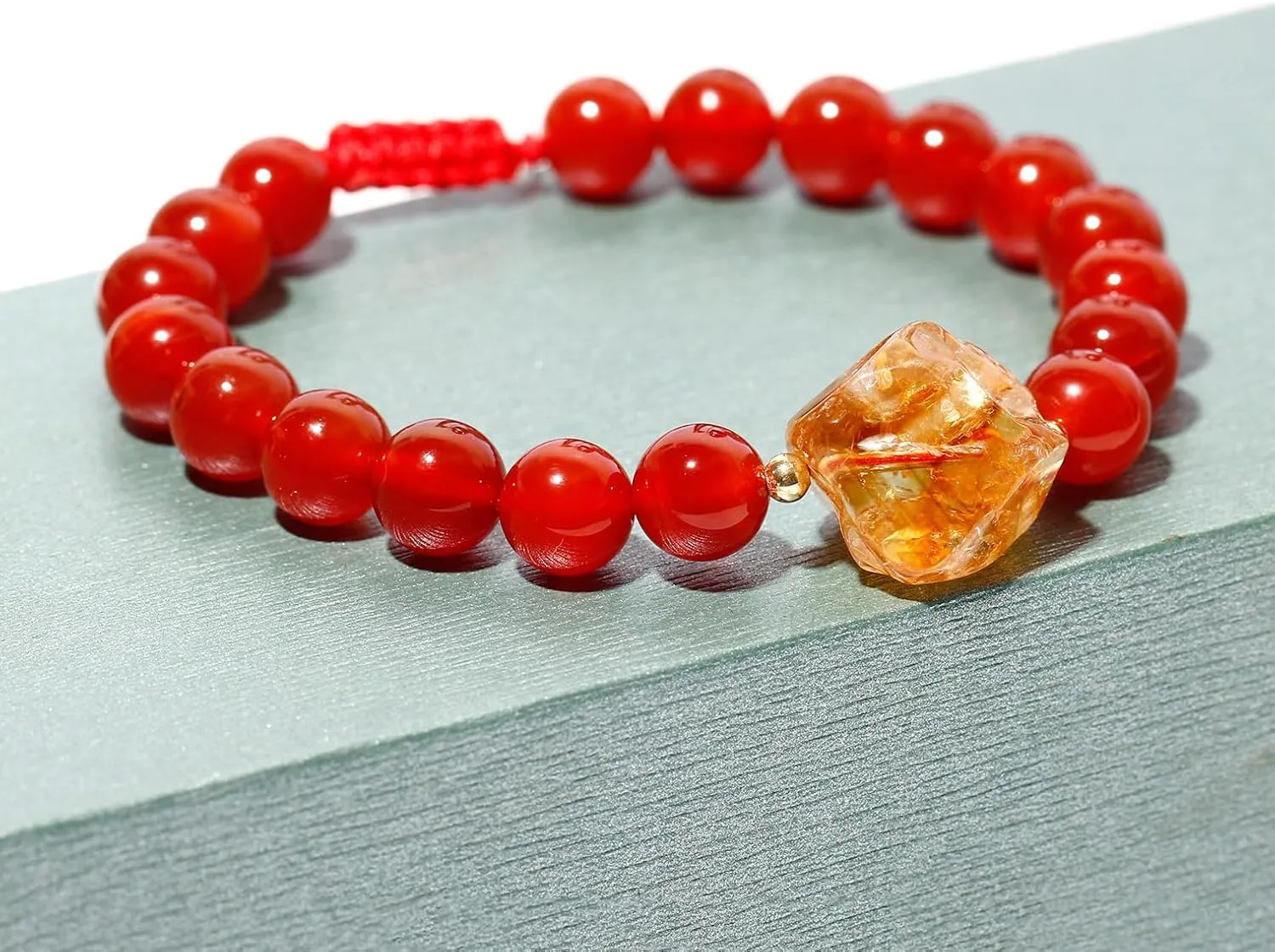 Spiritual Gemstones and Crystals Beaded Bracelets Protection Raw Citrine Bracelets for Women and Men Wealth Good Luck Jewelry Unisex