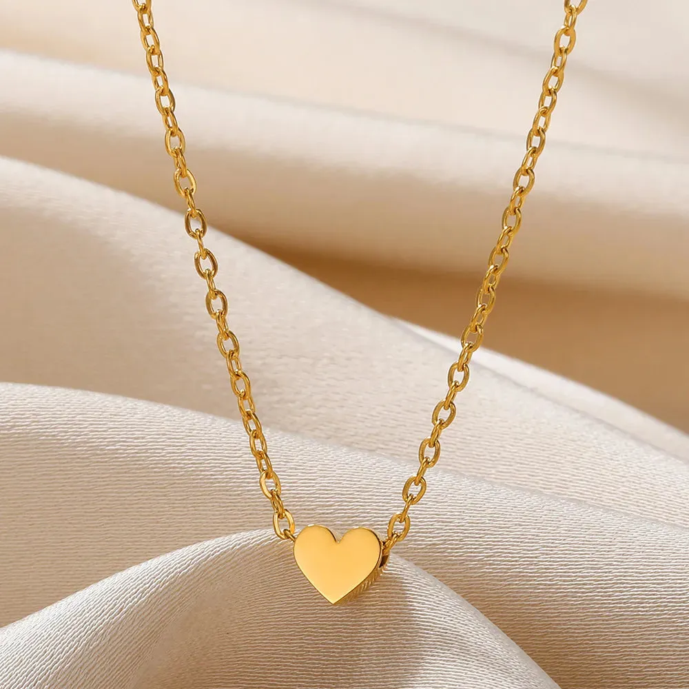 Stainless Steel Love Heart Necklace For Women 2023 New Trendy Lip Chain Simple Pendant Necklace Jewelry free shipping