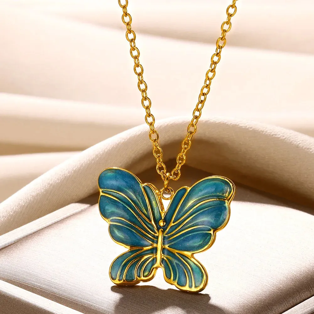 Stainless Steel Love Heart Necklace For Women 2023 New Trendy Lip Chain Simple Pendant Necklace Jewelry free shipping
