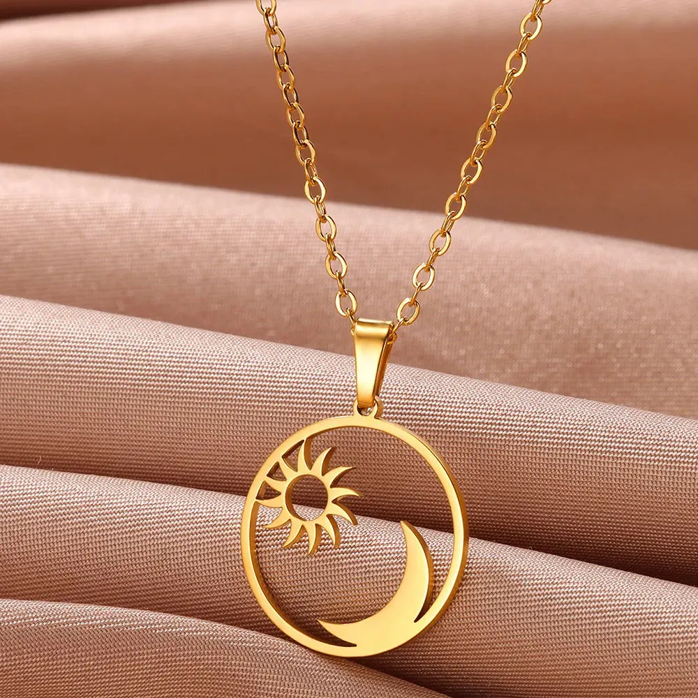 Stainless Steel Love Heart Necklace For Women 2023 New Trendy Lip Chain Simple Pendant Necklace Jewelry free shipping