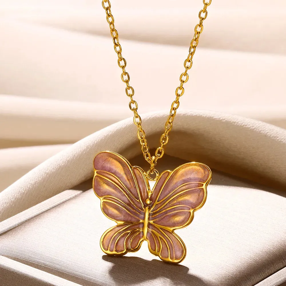 Stainless Steel Love Heart Necklace For Women 2023 New Trendy Lip Chain Simple Pendant Necklace Jewelry free shipping