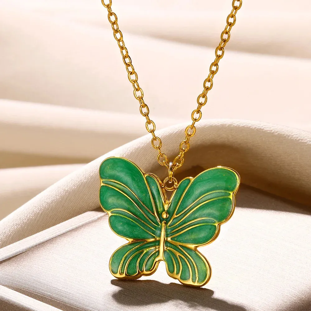 Stainless Steel Love Heart Necklace For Women 2023 New Trendy Lip Chain Simple Pendant Necklace Jewelry free shipping